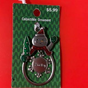 🌸 $3 if bundled KINSLEY Engraved Collectible Snowman Christmas Ornament GANZ